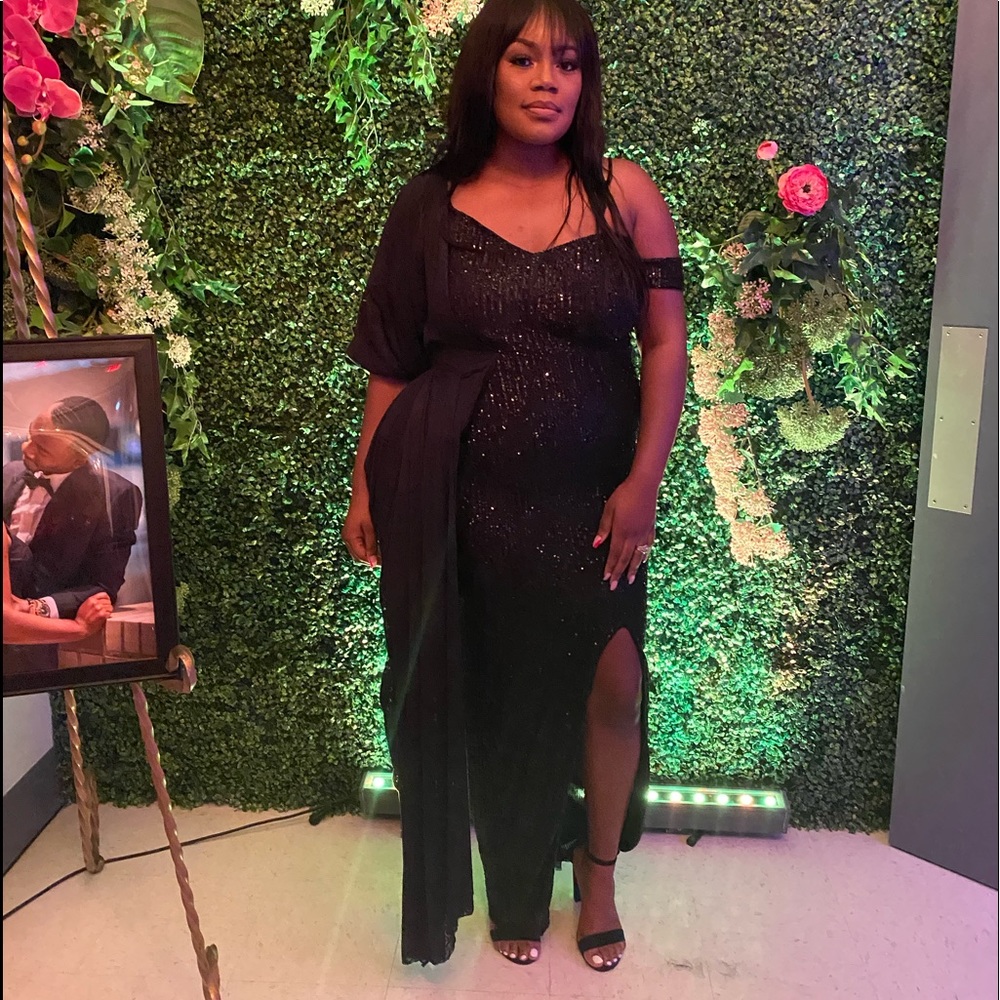 Black sequence dress